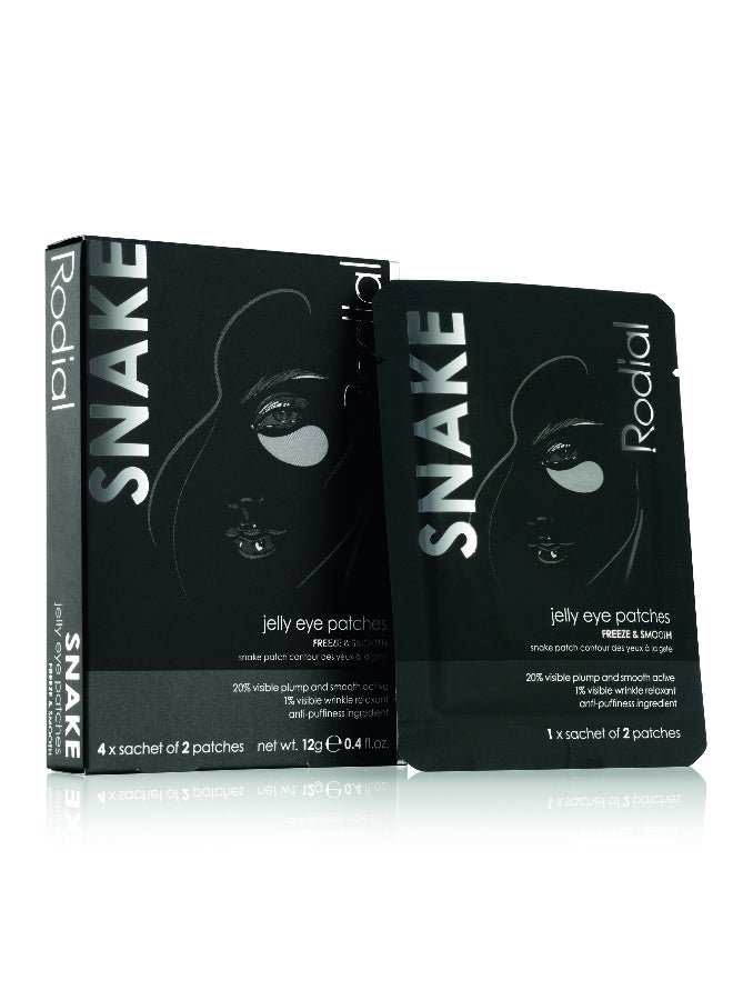 Rodial Snake Jelly Eye Patches x 4 – Instant Freeze for Eye Wrinkles, Syn-Ake™ & Collagen, Smoothing Patch for Fine Line Relief 4 Pairs - Image 1